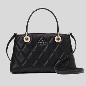 🖤 NWT Kate Spade Carey Small Quilted Leather Sullivan Satchel Black Genuine